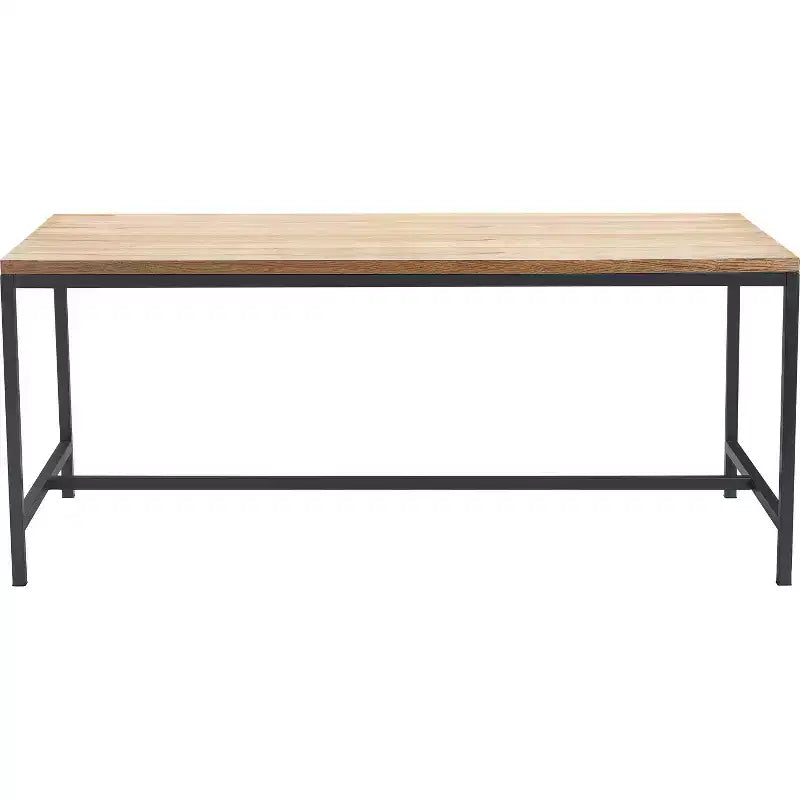 Dobson Natural Wood and Black Metal Dining Table Natural - Finch