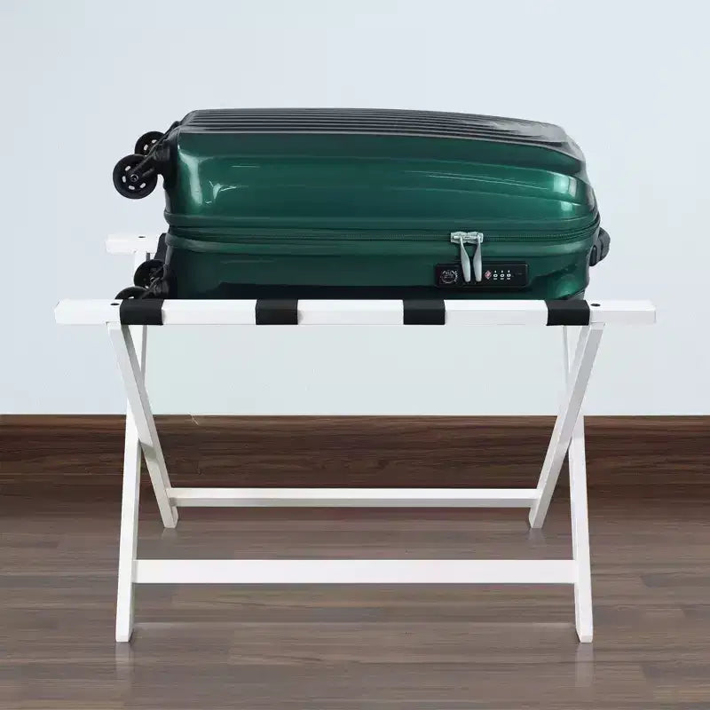 Folding Luggage Rack, Extra-Wide Hotel-Style with Solid Wood Construction