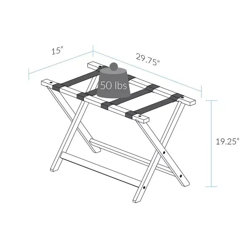 Folding Luggage Rack, Extra-Wide Hotel-Style with Solid Wood Construction