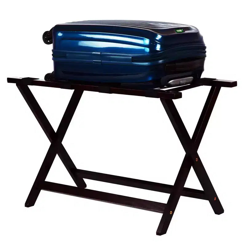 Folding Luggage Rack, Extra-Wide Hotel-Style with Solid Wood Construction