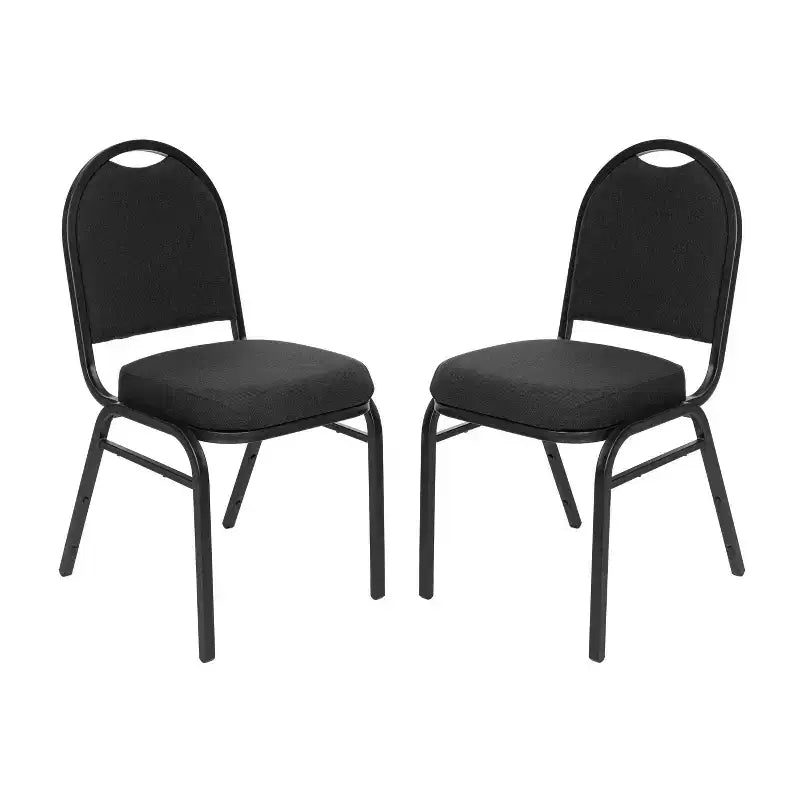 Set of 2 Premium Fabric Upholstered Stackable Chairs, Steel Frame, ANSI Certified