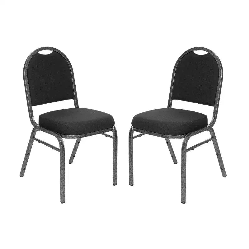 Set of 2 Premium Fabric Upholstered Stackable Chairs, Steel Frame, ANSI Certified
