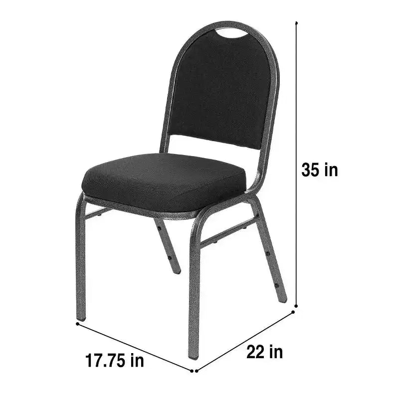 Set of 2 Premium Fabric Upholstered Stackable Chairs, Steel Frame, ANSI Certified
