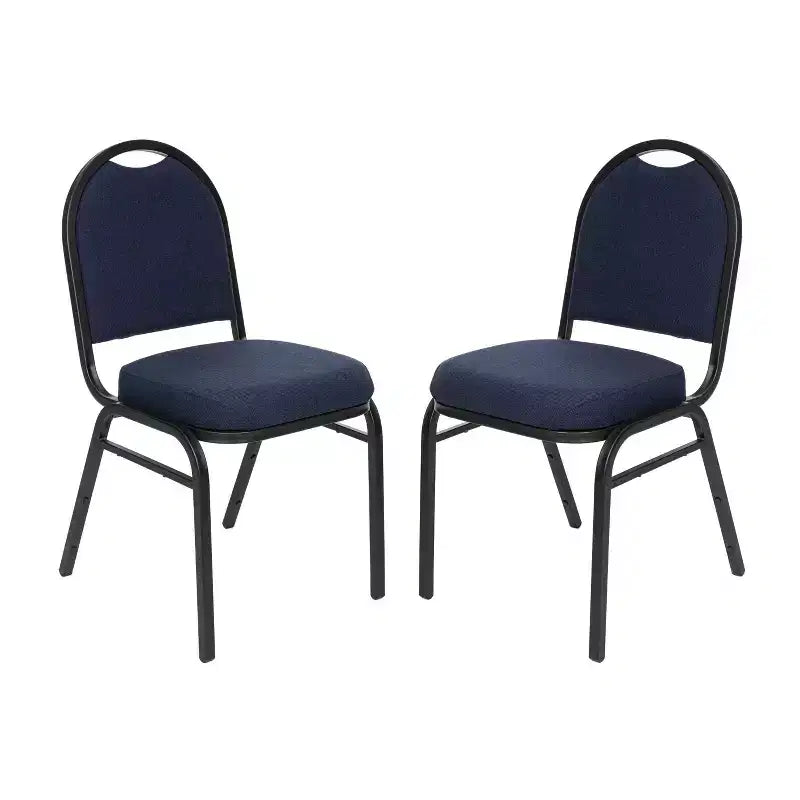 Set of 2 Premium Fabric Upholstered Stackable Chairs, Steel Frame, ANSI Certified