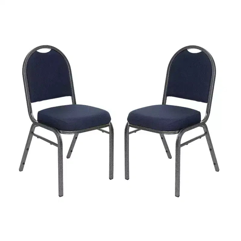 Set of 2 Premium Fabric Upholstered Stackable Chairs, Steel Frame, ANSI Certified
