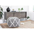 Moroccan Inspired Handmade Pouf, Jute and Cotton, Square