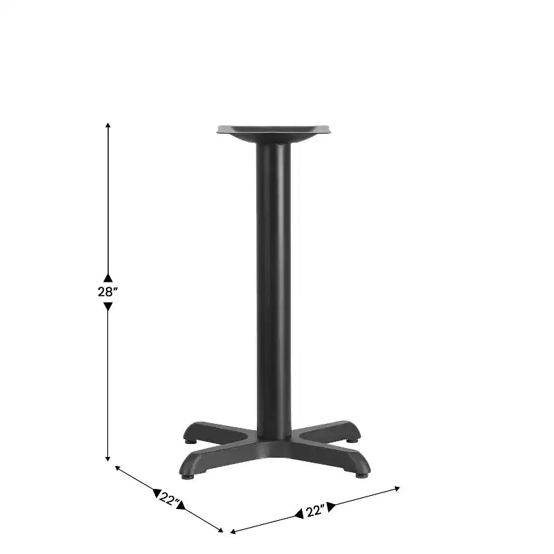 22 x 22 in. Restaurant Table X-Base with 3 in. Dia. Table Height Column, Cast Iron