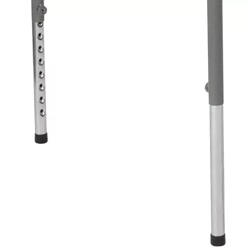 2.79 ft. Square Height Adjustable Granite White Plastic Folding Table, Seats 4