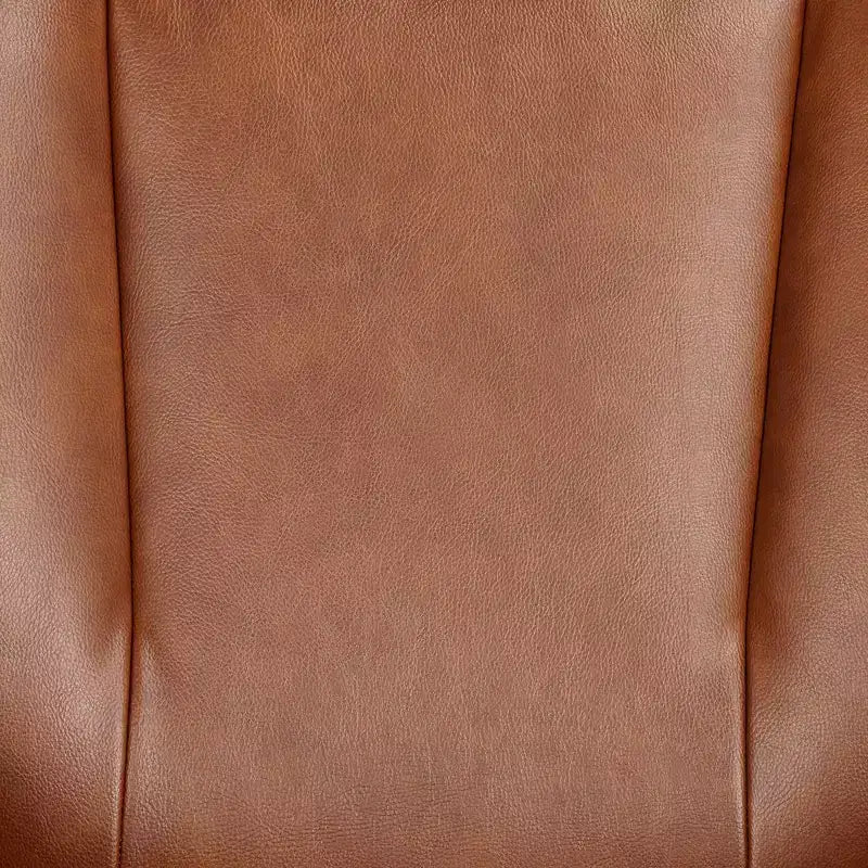 Brown Faux Leather 4-Way Swivel Recliner Chair with Adjustable Headrest and Footrest