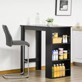 Modern Bar Table, Counter Height Dining Table with 3 Storage Shelves for Kitchen, Dining Room, Living Room