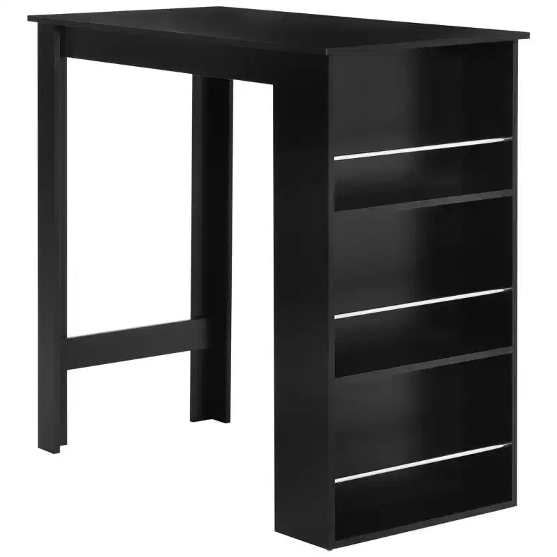 Modern Bar Table, Counter Height Dining Table with 3 Storage Shelves for Kitchen, Dining Room, Living Room