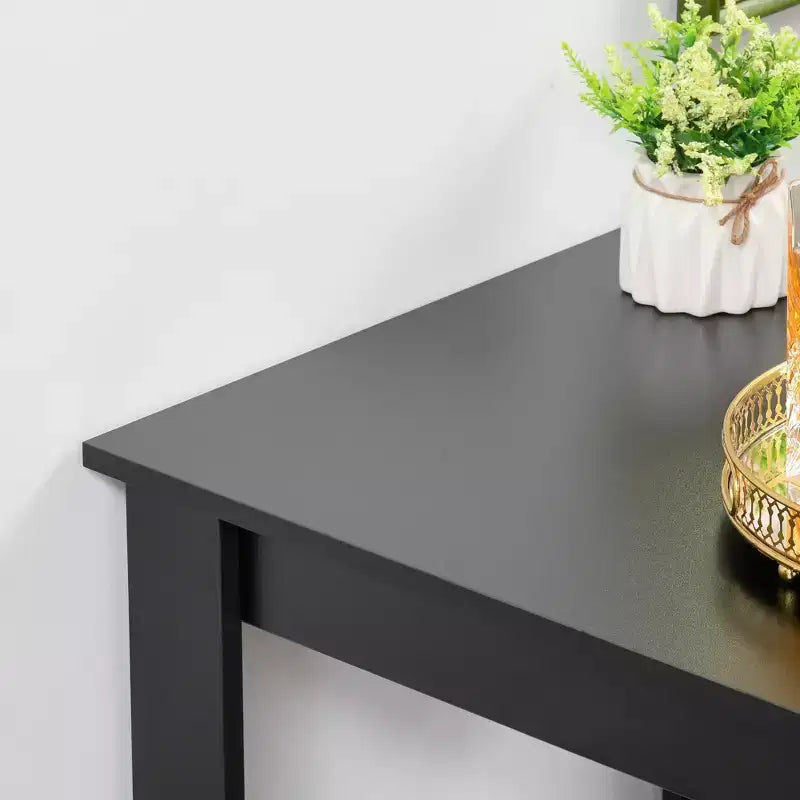 Modern Bar Table, Counter Height Dining Table with 3 Storage Shelves for Kitchen, Dining Room, Living Room