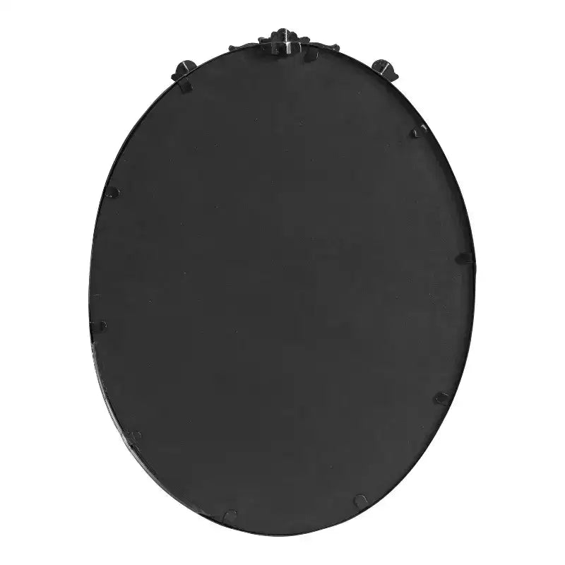 Glam Ornate Decorative Oval Wall Mirror, Metal Frame